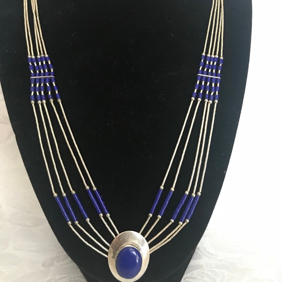 Jewelry - Lapis Lazuli and Liquid Silver Necklace